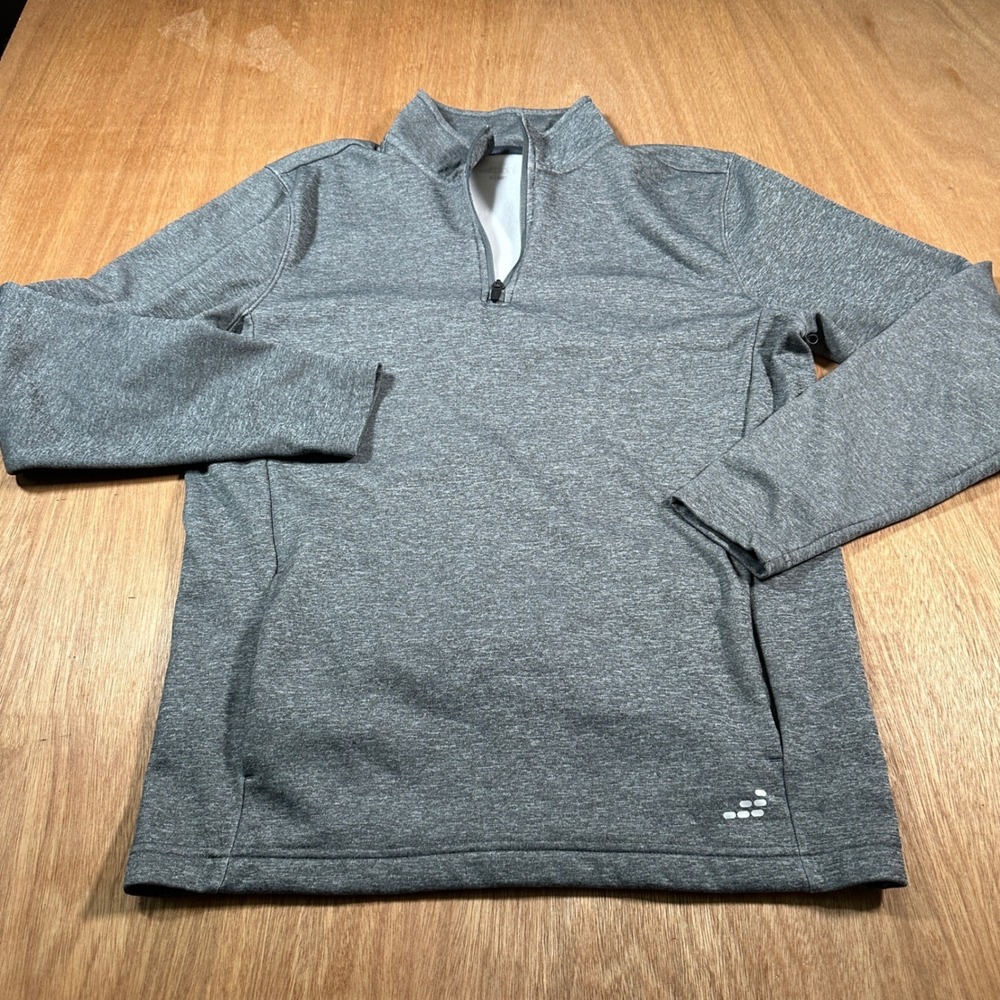 BCG Quarter Zip Pullover Women Small Gray Athletic Fleece Lined Activewear Top